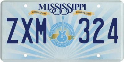 MS license plate ZXM324
