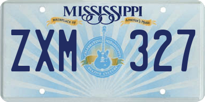 MS license plate ZXM327