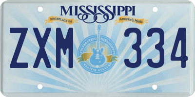 MS license plate ZXM334
