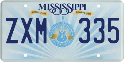 MS license plate ZXM335