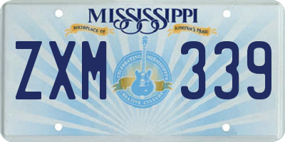 MS license plate ZXM339