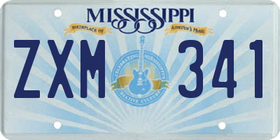 MS license plate ZXM341