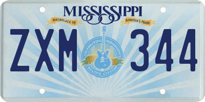 MS license plate ZXM344