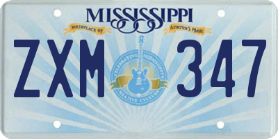 MS license plate ZXM347