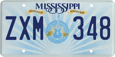MS license plate ZXM348