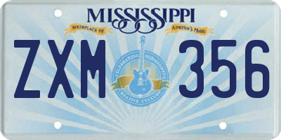 MS license plate ZXM356