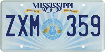 MS license plate ZXM359
