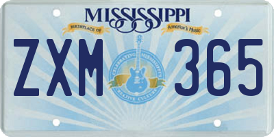 MS license plate ZXM365