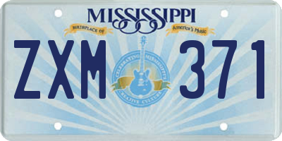 MS license plate ZXM371
