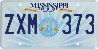 MS license plate ZXM373