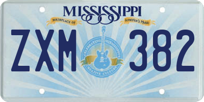 MS license plate ZXM382