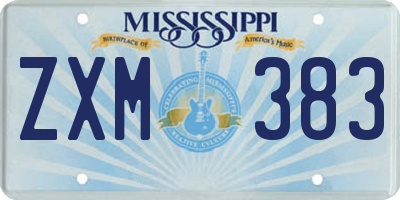 MS license plate ZXM383