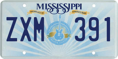 MS license plate ZXM391