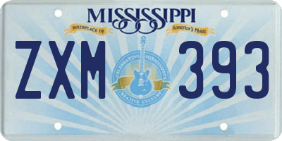 MS license plate ZXM393
