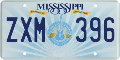 MS license plate ZXM396