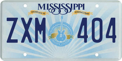 MS license plate ZXM404