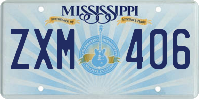 MS license plate ZXM406