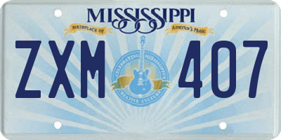 MS license plate ZXM407