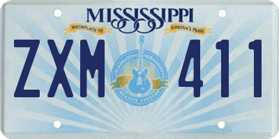 MS license plate ZXM411