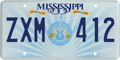 MS license plate ZXM412