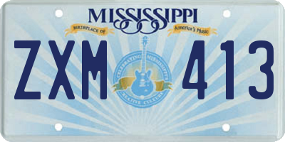 MS license plate ZXM413