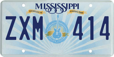 MS license plate ZXM414