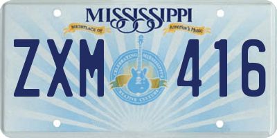 MS license plate ZXM416
