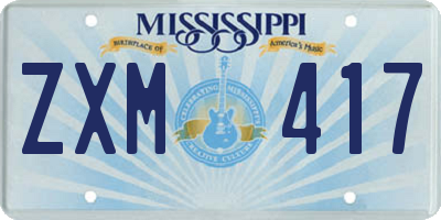 MS license plate ZXM417