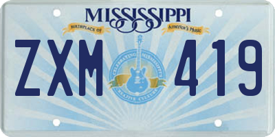 MS license plate ZXM419