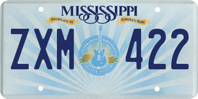 MS license plate ZXM422