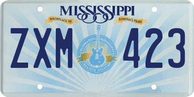 MS license plate ZXM423