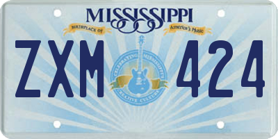 MS license plate ZXM424
