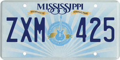 MS license plate ZXM425