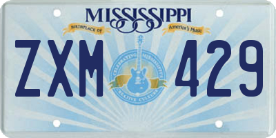 MS license plate ZXM429