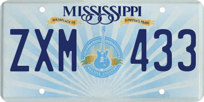 MS license plate ZXM433