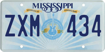 MS license plate ZXM434