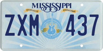 MS license plate ZXM437