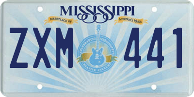 MS license plate ZXM441