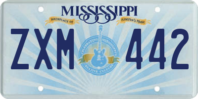MS license plate ZXM442