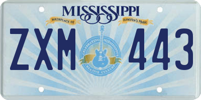 MS license plate ZXM443
