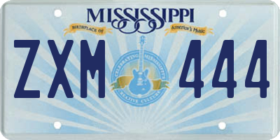 MS license plate ZXM444
