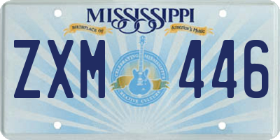MS license plate ZXM446