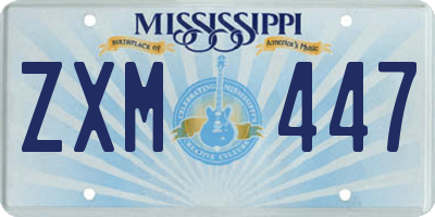 MS license plate ZXM447