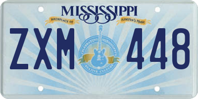 MS license plate ZXM448