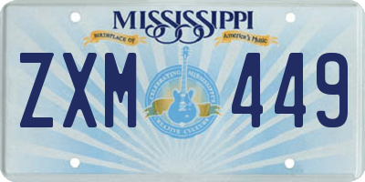 MS license plate ZXM449