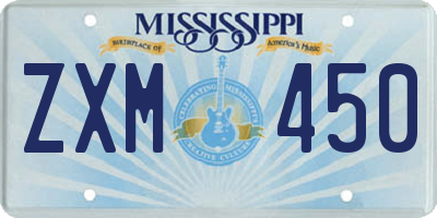 MS license plate ZXM450