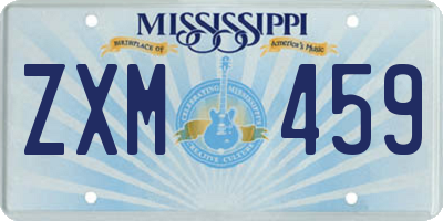 MS license plate ZXM459