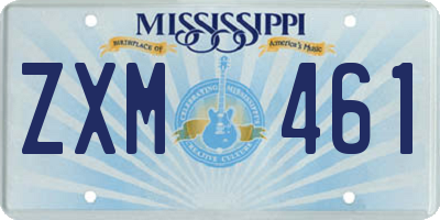 MS license plate ZXM461
