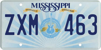 MS license plate ZXM463