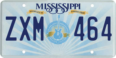 MS license plate ZXM464